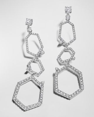 18K White Gold Jackson 3-Drop Pave Diamond Earrings