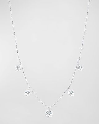 18K White Gold Large Floating Diamond Necklace