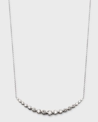 18k White Gold Large Single-Prong Smiley Diamond Necklace