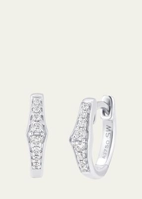 18K White Gold Lucia Diamond Cluster Huggie Earrings