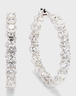 18K White Gold Lux 36 Diamond Hoop Earrings, 40mm
