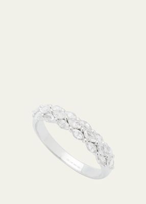 18K White Gold Marquise Diamond Half Eternity Band Ring