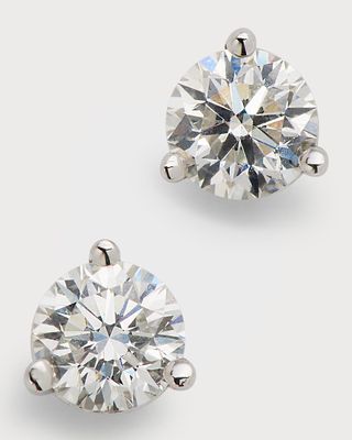 18k White Gold Martini Diamond Stud Earrings, 0.48tcw
