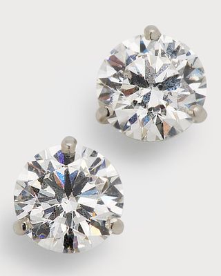 18k White Gold Martini-Set Diamond Earrings, 3.23tcw
