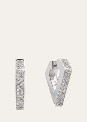 18k White Gold Maxi Diamond Brute Diamanti Earring, Single