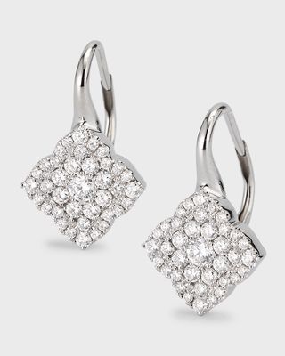 18k White Gold Medium Fleur D'Amour Diamond Earrings
