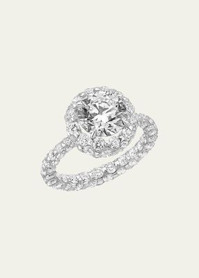 18k White Gold Merveilles Crown Ring with Diamonds