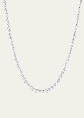 18K White Gold Necklace with Diamonds, 18"L