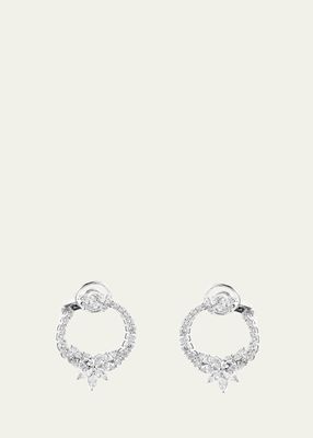 18K White Gold Open Diamond Earrings, 3.17tcw