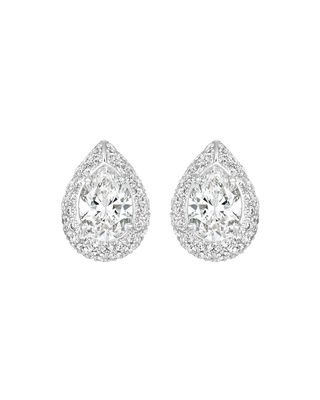 18k White Gold Pear-Shaped Diamond Earrings