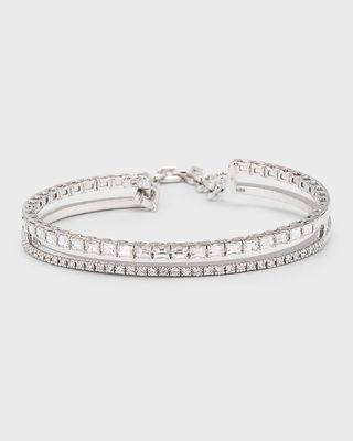 18K White Gold Rigid Bracelet with Diamonds