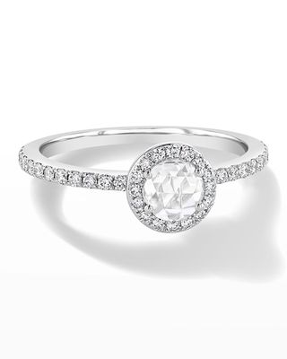 18k White Gold Rose-Cut Diamond Ring, Size 6