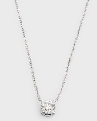 18K White Gold Round Diamond Pendant