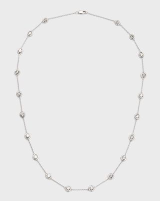18K White Gold Round Lab Grown Diamond By-the-Yard Necklace, 18"L, 4.0tcw