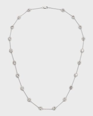 18K White Gold Round Lab Grown Diamond By-the-Yard Necklace, 18"L, 6.0tcw