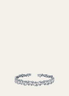 18K White Gold Shimmer Audrey Diamond Bangle Bracelet