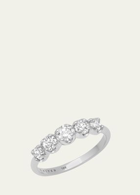 18K White Gold Small Graduated Ring with Diamonds