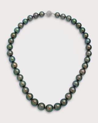 18k White Gold Tahitian Peacock Color Pearl Necklace