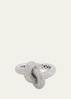 18k White Gold The Legacy Medium Knot Ring with Diamonds