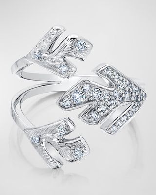 18k White Gold Triple Samambaia Diamond Ring