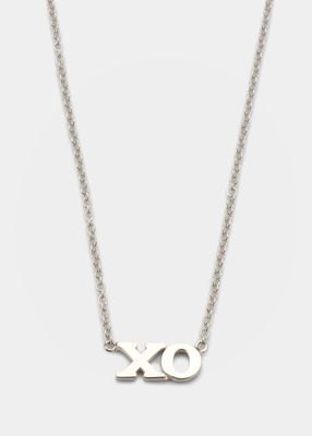 18k White Gold XO Pendant Necklace