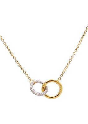 18K Yellow & White Gold & Diamond Pendant Necklace