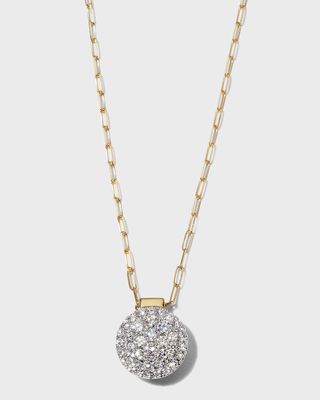18K Yellow and White Gold "Medium 2" Round Firenze II Diamond Cluster Necklace