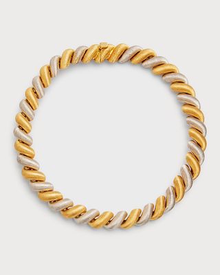 18K Yellow and White Gold Torsade Necklace