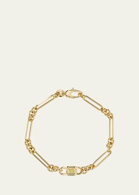 18K Yellow Diamond Station and Chain Link Bracelet