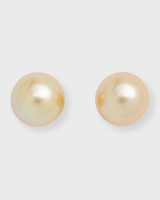 18K Yellow Gold 13mm South Sea Pearl Stud Earrings