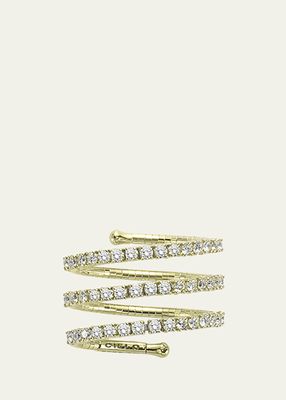 18K Yellow Gold 3 Wrap Ring with Diamonds