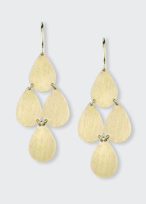 18k Yellow Gold 4 Drop Chandelier Earrings