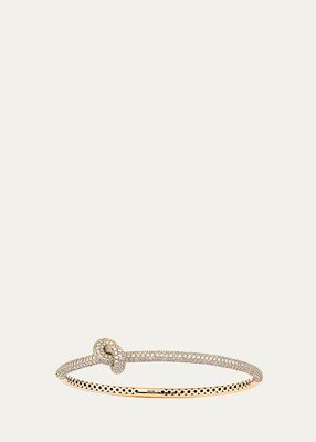 18K Yellow Gold Absolutely Knot Bangle Full Pave with Diamonds