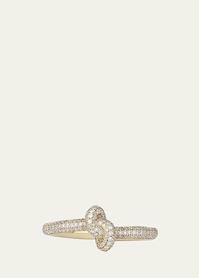 18k Yellow Gold Absolutely Slim Knot Ring with Diamonds