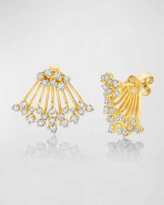 18k Yellow Gold Acai Diamond Earrings