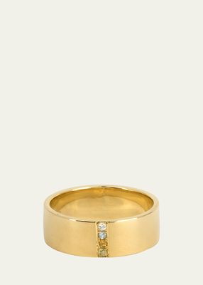 18K Yellow Gold Amelia Window Ring with Diamond and Gemstones