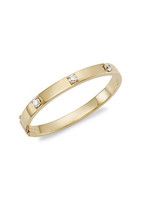 18K Yellow Gold & 1.52 TCW Diamond Oval Bangle