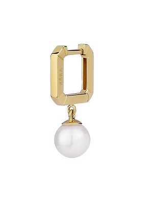 18K Yellow Gold & 5MM Akoya Pearl Drop Earring