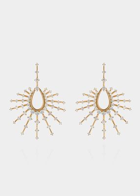 18k Yellow Gold and Diamond Clarity Small Drop Earrings