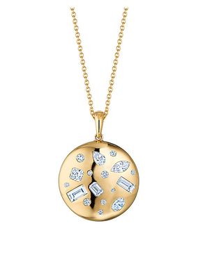 18K Yellow Gold & Diamond Pendant Necklace