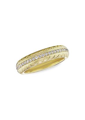 18K Yellow Gold & Diamond Snake Band Ring