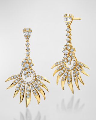 18K Yellow Gold Arvore Earrings with Diamonds