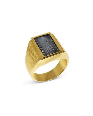 18K Yellow Gold Authentic Japanese Samurai Coin Ring