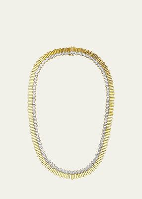 18k Yellow Gold Baguette Diamond Necklace