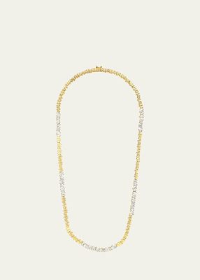 18k Yellow Gold Baguette Diamond Station Necklace