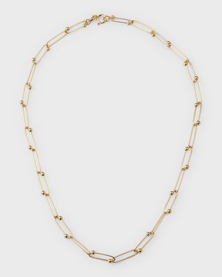 18K Yellow Gold Ball Chain Necklace