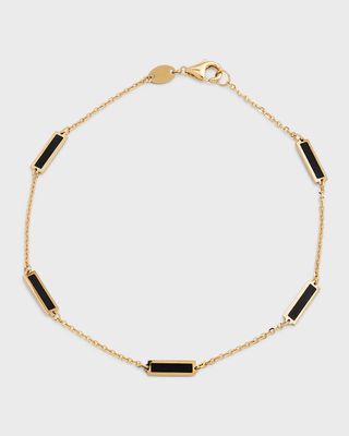 18K Yellow Gold Black Onyx Inlay Bracelet