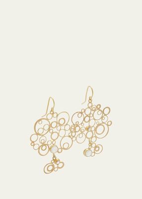 18K Yellow Gold Bubbly Moonstone Earrings
