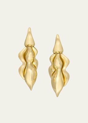 18k Yellow Gold Cayrn Drop Earrings