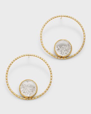 18k Yellow Gold Circo Diamond Kaleidoscope Shaker Earrings